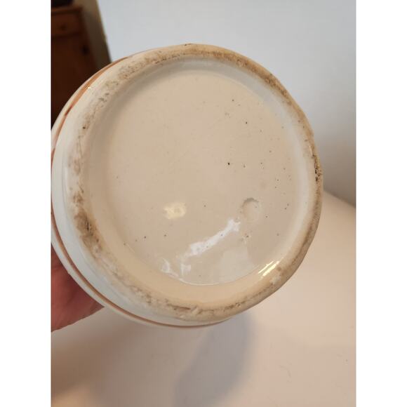 Vtg MCM Farmhouse Shabby Cottage Rooster Cobalt Ceramic Transfer Ware Canister - Picture 5 of 6